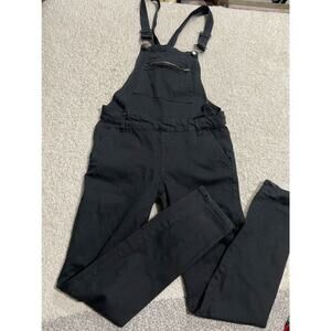 Forever 21 Women's Size 26 Skinny Denim Overalls Black